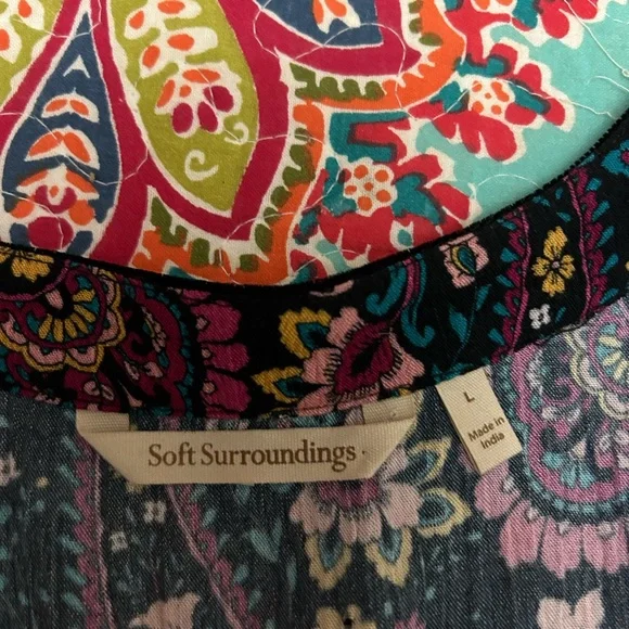 Soft Surroundings Vibrant Paisley Long Sleeve Dress - Picture 4 of 4